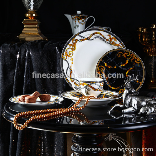 30 Pieces Luxury Fine Bone China ceramic dinnerware
Quality Assured